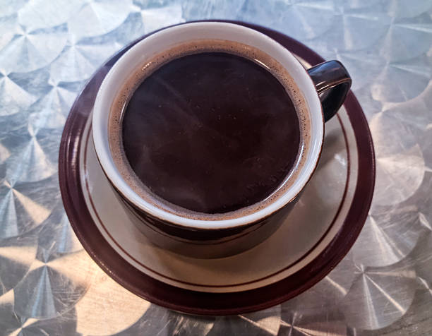 Cup of fresh aromatic coffee espresso