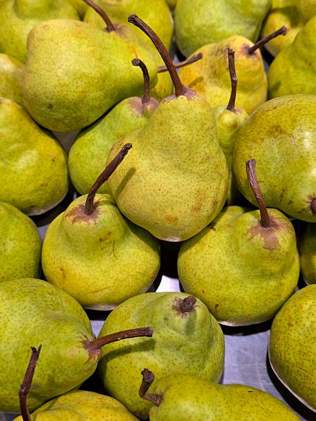 Green Packham pear fruits