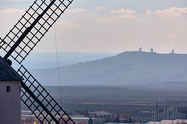 Windmills of La Mancha in Campo de Criptana Castilla-La Mancha Spain Featuring Historic Spanish Landmarks and Rural Landscape Views