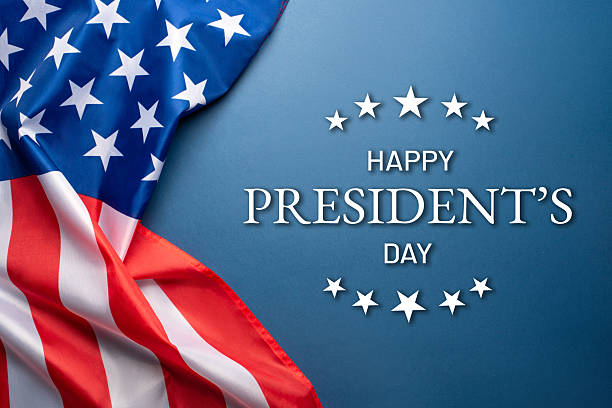 istock Blue background with American flag. 2253104187