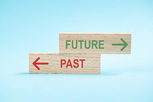 istock Future or past, new direction, progress and development, opportunity, planning and choosing to move forward, decision, change and resolution 2253112236