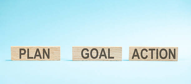 istock Plan, goal and action business concept, next step in progress, new strategy, vision a target, resolution, opportunity and achievement 2253112301