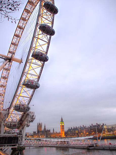 London, United Kingdom - April 17, 2025: A picture of the London Eye at night.