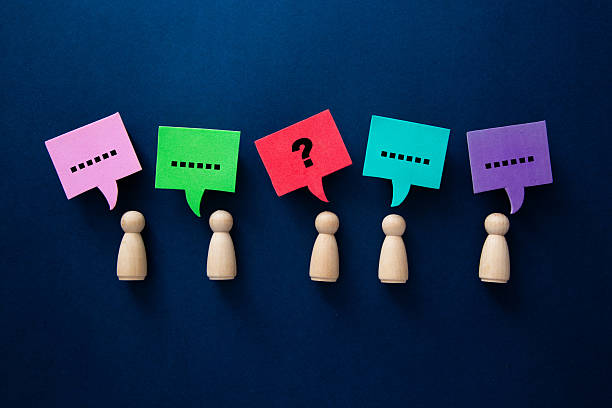 istock Concept of teamwork and communication with colorful speech bubbles 2253115290