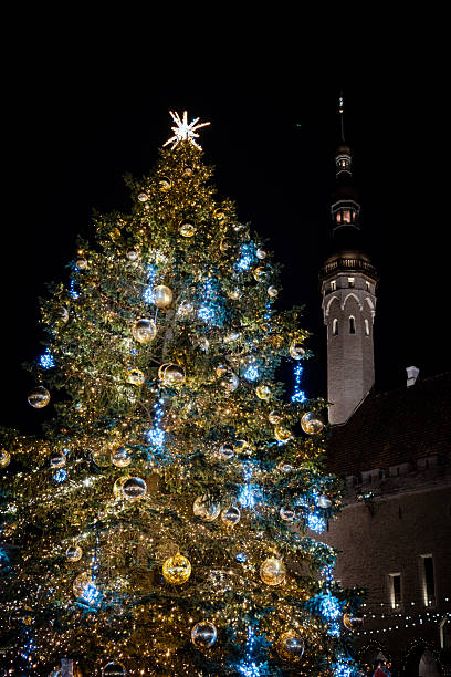 istock Christmas Tree Near Medieval Walls in Tallinn 2253119515