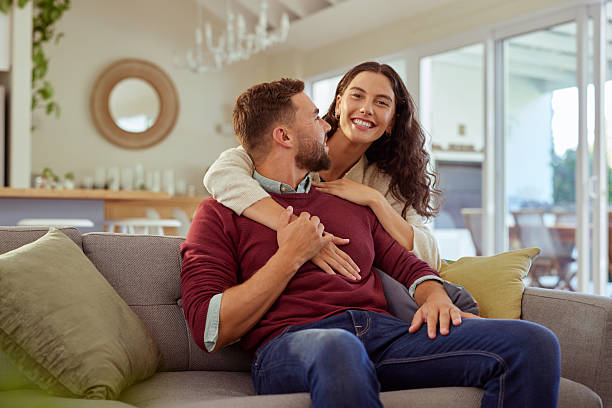 istock Loving couple embracing at home 2253120178