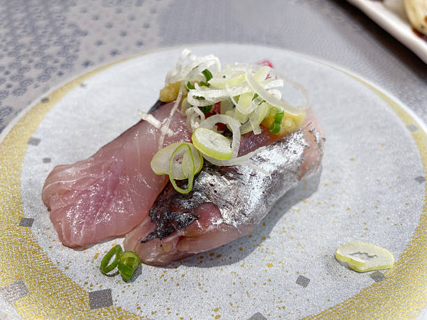 istock Fresh horse mackerel nigiri sushi 2253125250