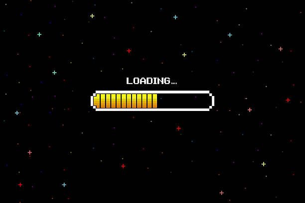 LOADING. pixel art. 8 bit game. retro game. for game assets in vector illustrations.