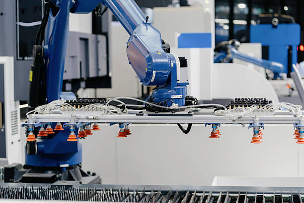 istock The robotic arm is working in the factory. 2253127878