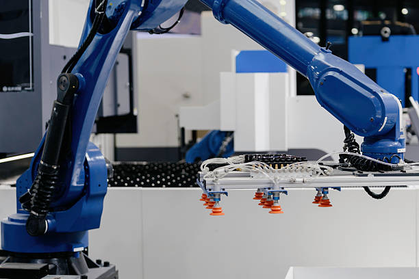 istock The robotic arm is working in the factory. 2253127890