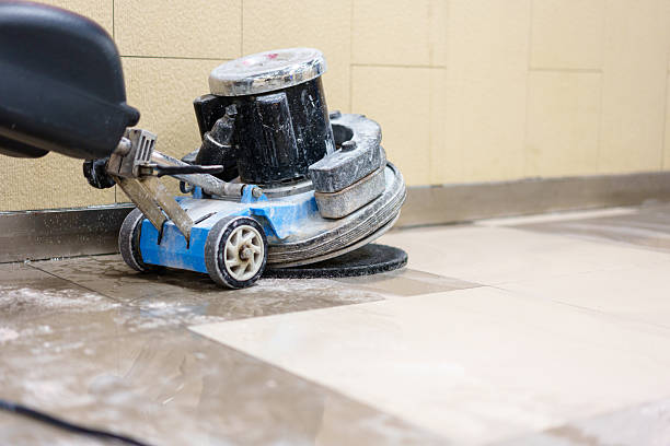 istock The worker is using a floor scrubber to clean the floor. 2253127983