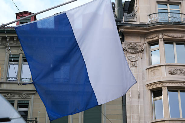 istock flag of Zurich close up 2253131302