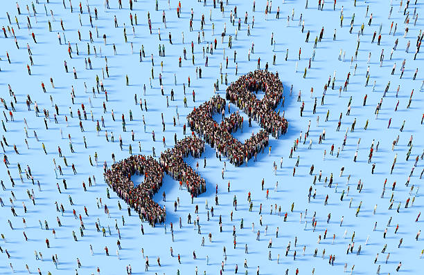 istock Human Crowd Forming A Prep Text On Blue Background - HIV Prevention Concept 2253131635