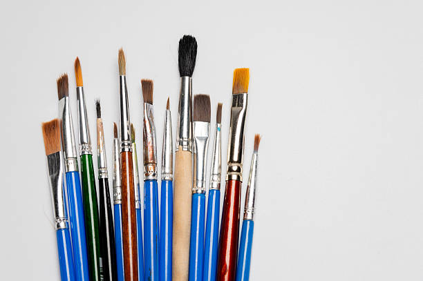istock Many different brushes on a white background. Copy space for artistic background. 2253133395