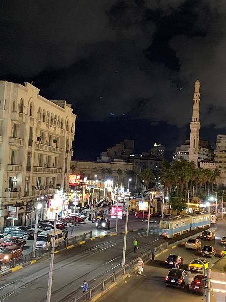 istock Alexandria city at night 2253133917