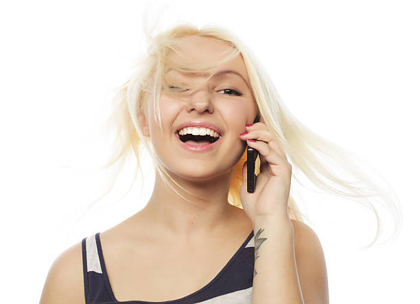 young pretty woman calling by phone