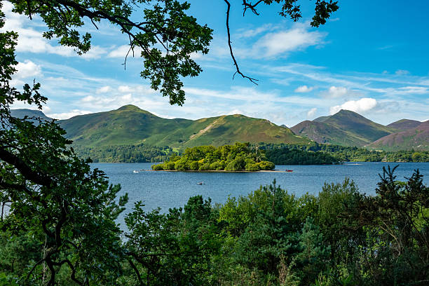 Prachtig panorama in Lakedistrict (United Kingdom) over Derwentwater vanaf Casthead