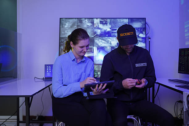 istock Security guards are reviewing the CCTV camera screens for evidence. 2253139623