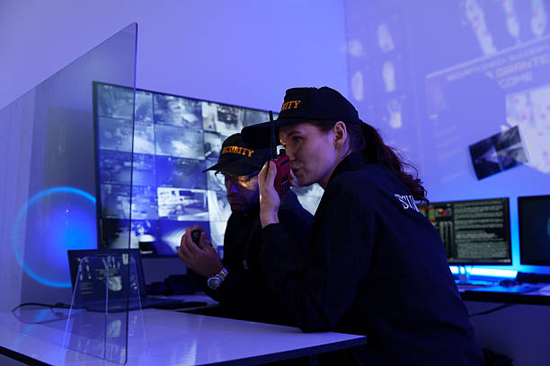 istock Security guards are reviewing the CCTV camera screens for evidence. 2253139785