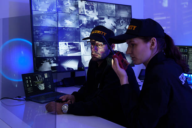 istock Security guards are reviewing the CCTV camera screens for evidence. 2253139787