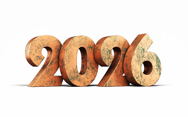 istock New Year 2026 Rusty Metal Finish, Object + Shadow Clipping Path 2253151260