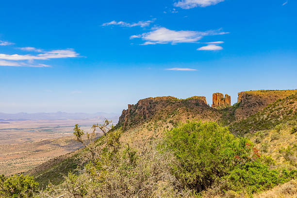 View of arid mountain landscape in Graaff-Reinet, South Africa