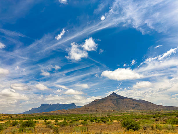 View of arid mountain landscape in Graaff-Reinet, South Africa