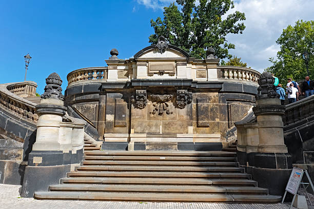 Stairs of Bruhlsche Terrasse (Bruhl's Terrace) in Dresden, Germany