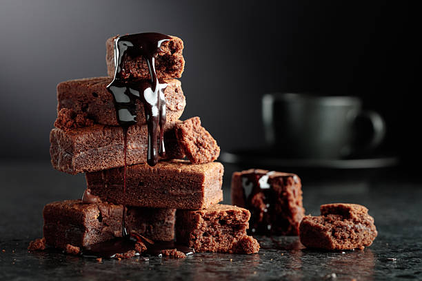 istock Brownie pieces on a black background. 2253164367