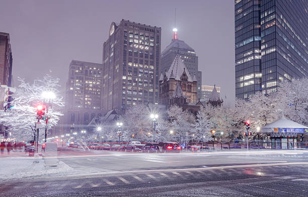 istock winter street scenery in Boston (Massachusetts USA) 2253167259