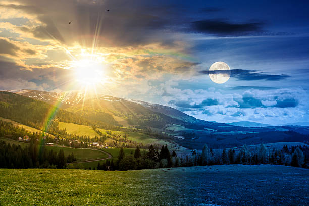istock countryside mountain landscape on spring equinox 2253167409