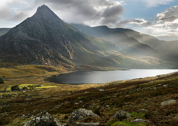Tryfan, Glyder Fawr and Llyn Ogwen in the Ogwen Valley in North Wales