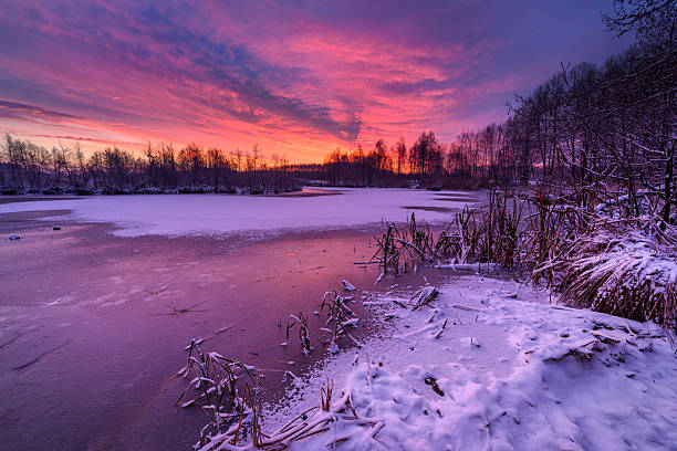 istock Winter sunrise at the lake 2253170463