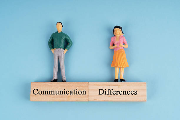 istock Man and woman figurine with text communication differences 2253171544