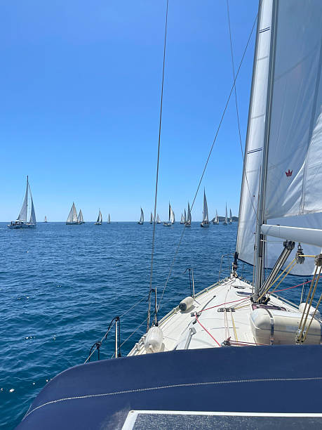 istock Sailing regatta with yachts on the horizon 2253171726