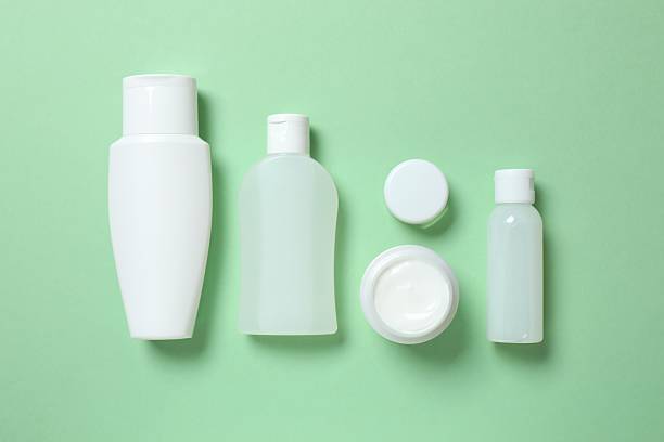 istock Natural cosmetic products on color background, top view 2253178828