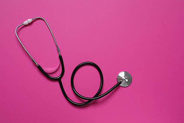 istock Stethoscope on color background, top view 2253179314