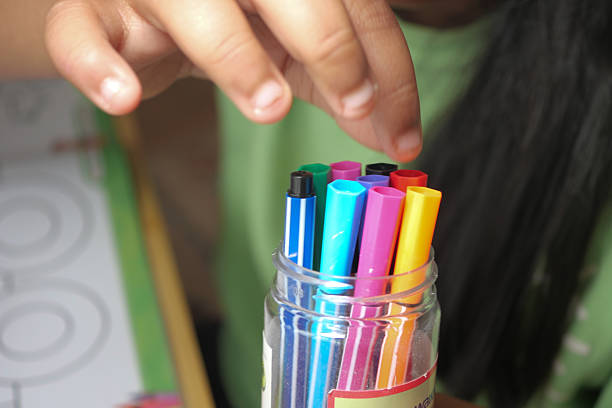 istock Colorful markers in a jar for creative activities indoors 2253181541