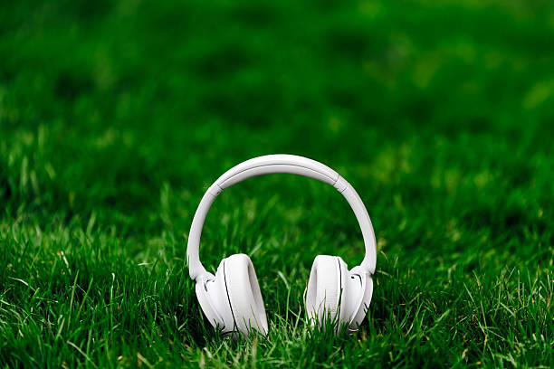 istock White wireless headphones resting on vibrant 2253185257