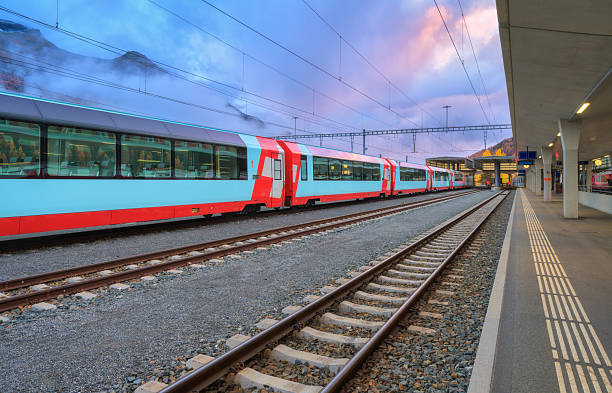 Bern, Switzerland - 11 November 2025: SBB CFF FFS train standing at Swiss railway station platform modern passenger cars urban transport infrastructure transit public rail system Europe operations hubs