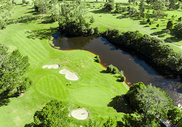 istock Golfers tranquil outdoor recreation on golf course. 2253190216