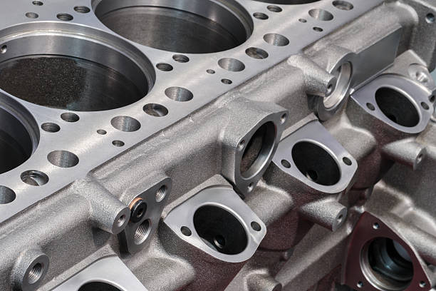 istock Close-up of a disassembled silver car engine auto service concept background 2253190702