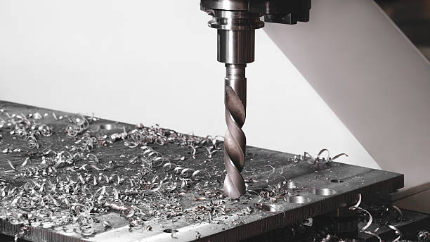 istock Industrial metalworking, CNC milling cutting process, industrial concept 2253192175