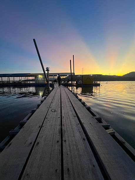 istock Beautiful morning view from a fishing deck. 2253201029
