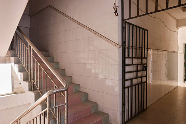 Detail of stairs to access a basement