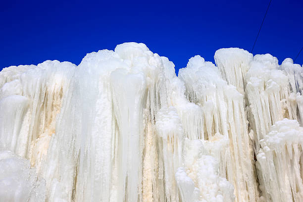 Ice waterfall, natural landscape in winter