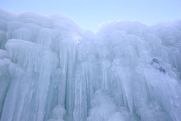 Ice waterfall, natural landscape in winter