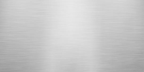 istock Brushed Metal Texture with Horizontal Grain Lines in Silver Gray for Industrial and Design Applications 2253222836