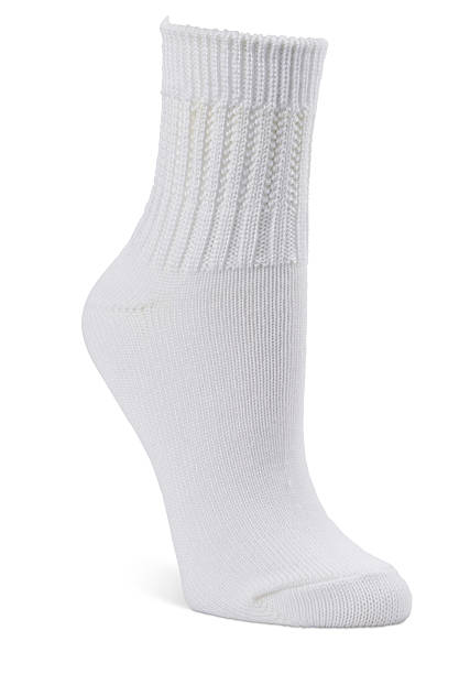 istock Winter Season Comfortable Long White Socks  On Isolated White Background Free Selection For Including Clipping Path, Dust Scratches Clean And Add Natural Shadow. 2253224351