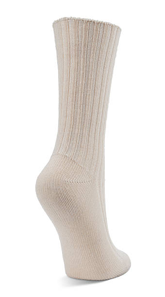 istock Winter Season Comfortable Long White Socks  On Isolated White Background Free Selection For Including Clipping Path, Dust Scratches Clean And Add Natural Shadow. 2253224352